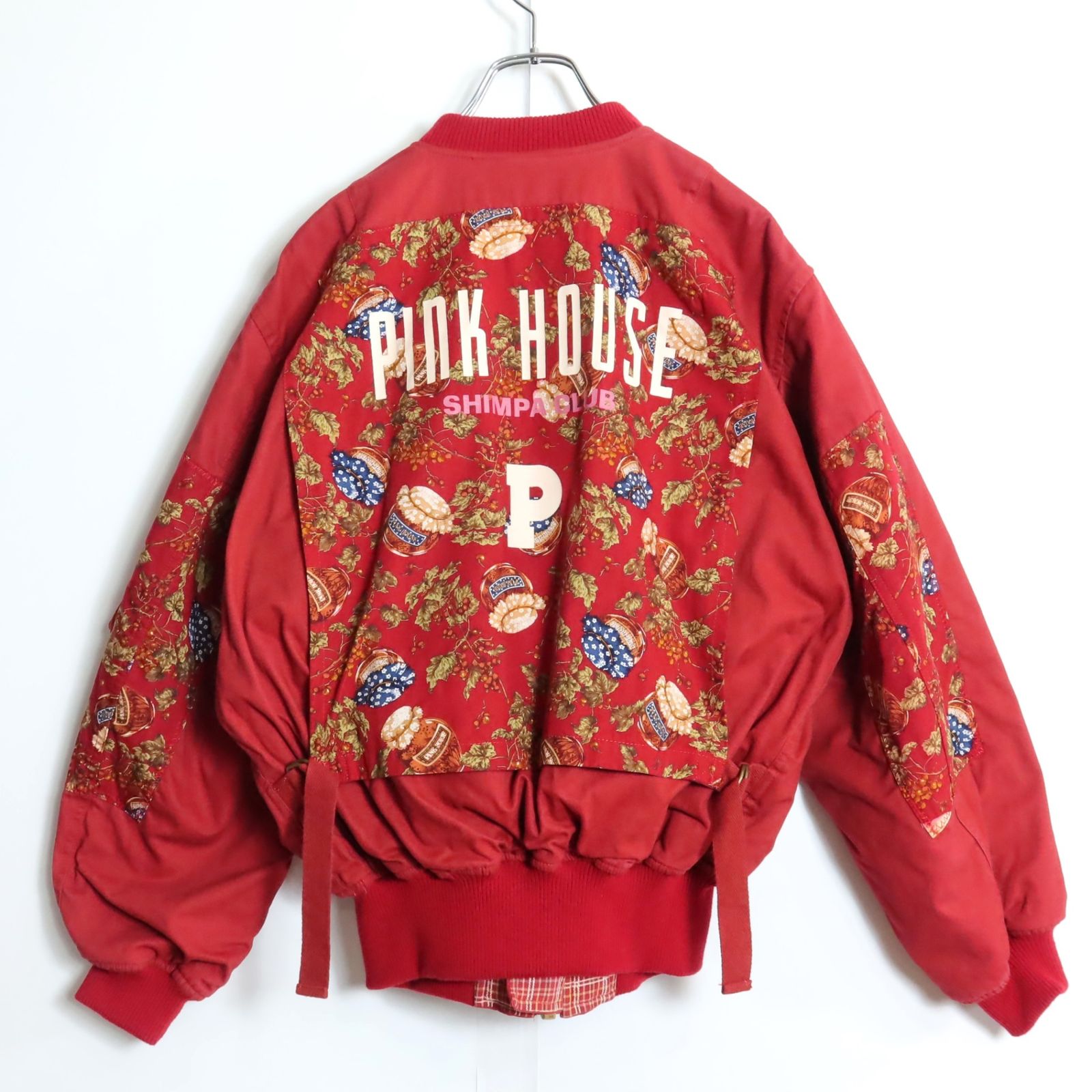 レア！ ピンクハウス ブルゾン ジャケット MA-1 ゼッケン ヴィンテージ 激レア！】ピンクハウス☆繊細なジャム瓶刺しゅうが目を惹く