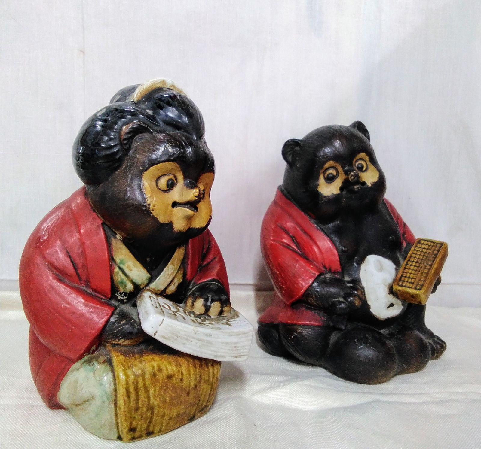 時代物 信楽焼 中村陶器 【縁起物 商売繁盛夫婦たぬき】ご利益いっぱい 