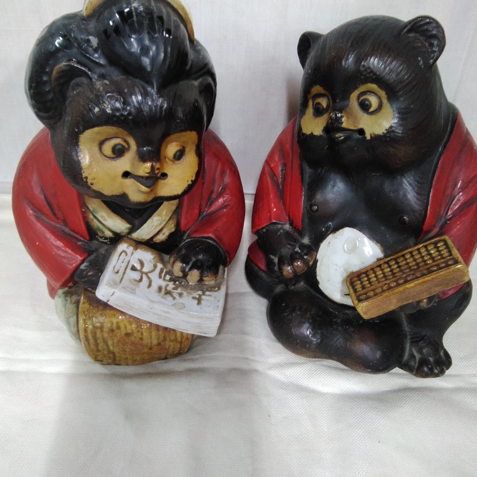 時代物 信楽焼 中村陶器 【縁起物 商売繁盛夫婦たぬき】ご利益いっぱい