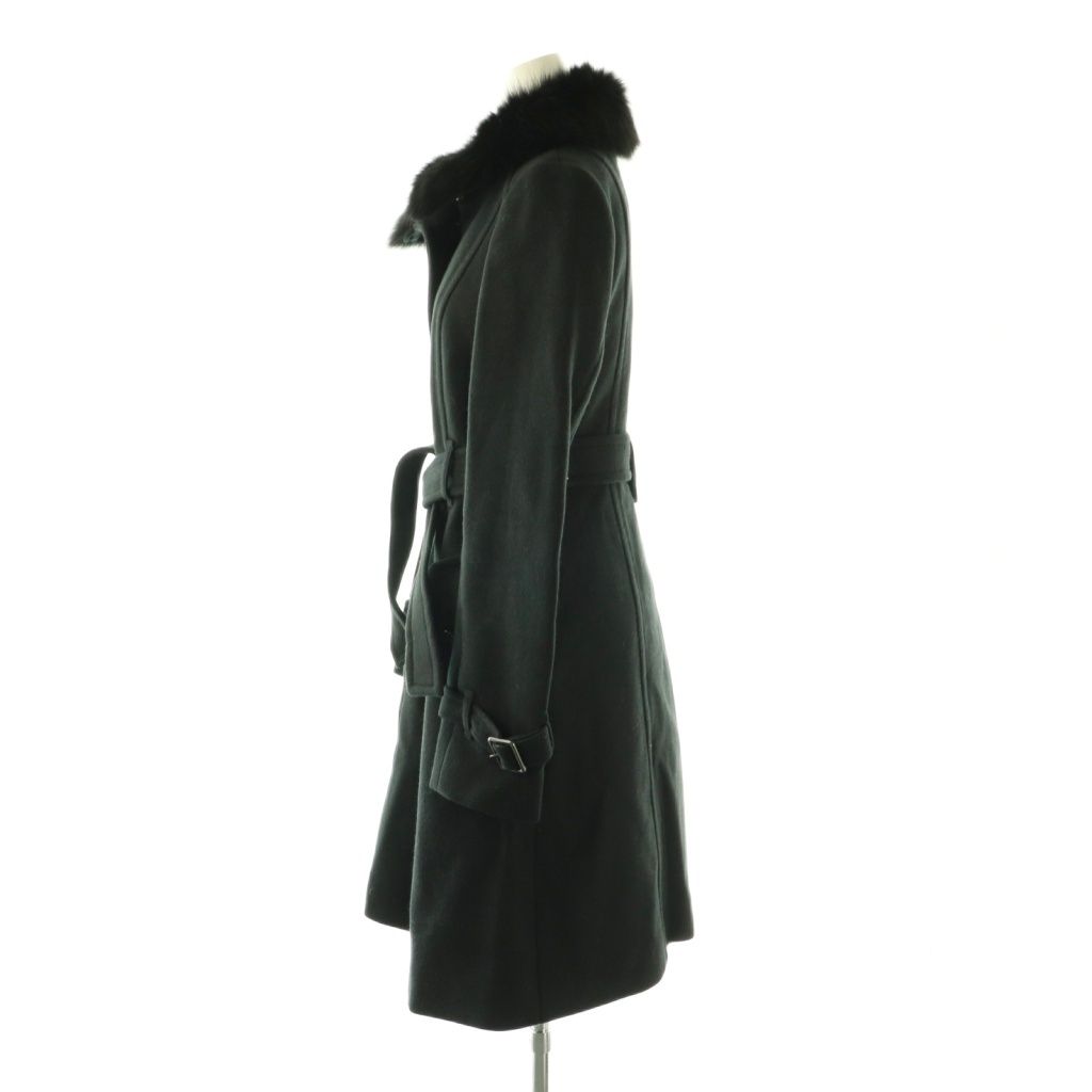 ブルーレーベル 38 黒 ウールコート BURBERRY BLUE LABEL（バーバリーブルーレーベル） チェスターコート