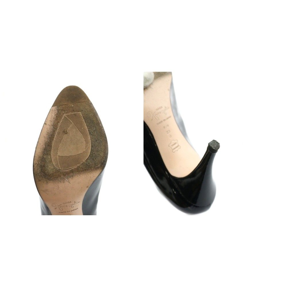 銀座かねまつ GINZA Kanematsu パンプス エナメル 23cm 黒 ブラック