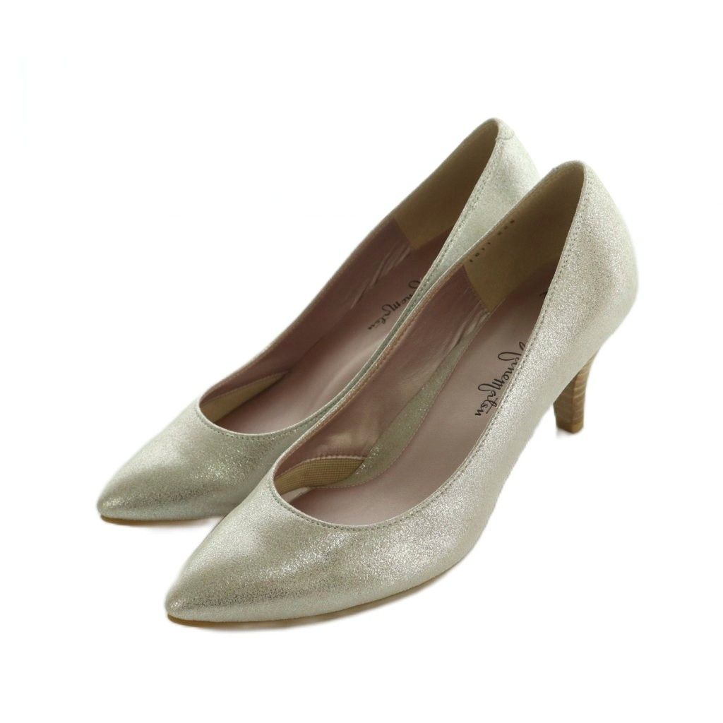 銀座かねまつ GINZA Kanematsu パンプス ポインテッドトゥ ラメ 22.5cm