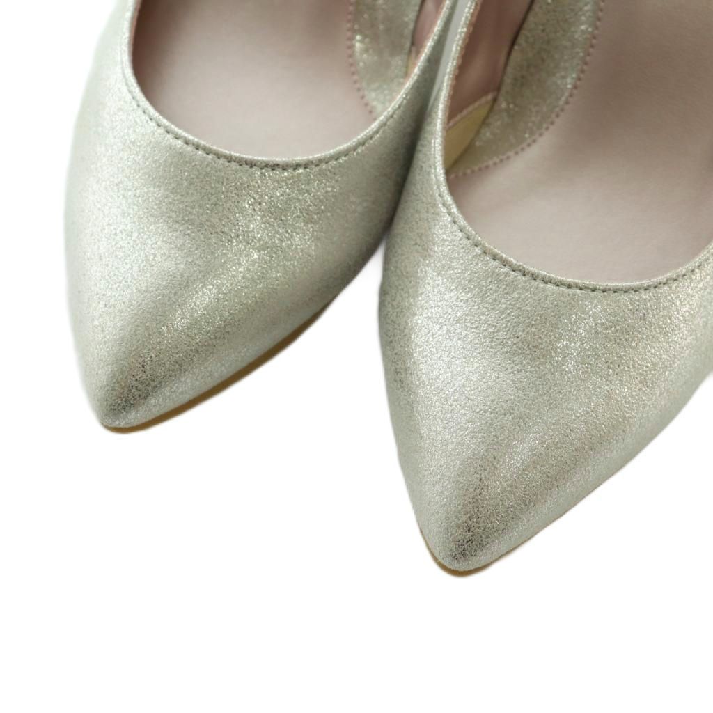 銀座かねまつ GINZA Kanematsu パンプス ポインテッドトゥ ラメ 22.5cm