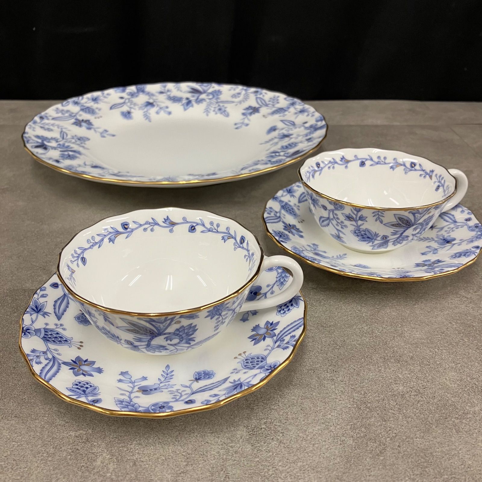 【希少未使用品】ノリタケ ブルーソレンティーノ 26cm＆16cmプレートセット 0）◎500【中古美品】ノリタケ Noritake ブルーソレンティーノ ティー