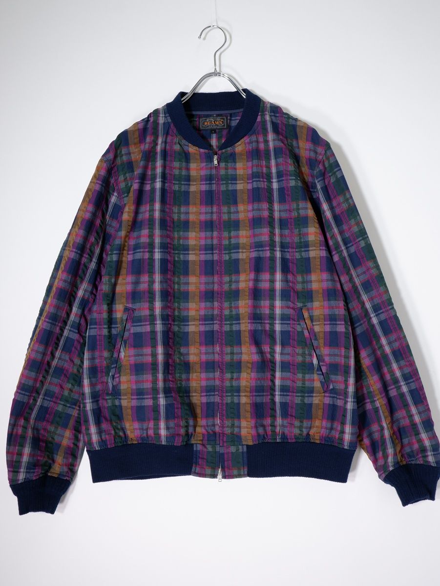 BEAMS PLUSビームス プラス シアサッカースポーツブルゾン チェック