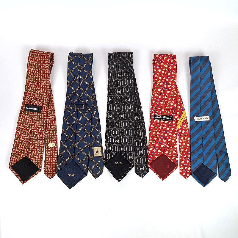 ブランドネクタイ5点セット まとめ売り フェンディ サルヴァトーレ