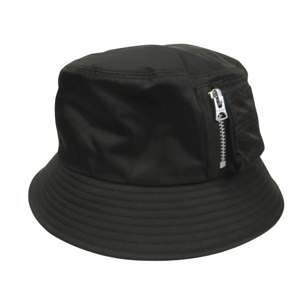 sacai バケットハット　ブラック　黒 未使用 sacai サカイ シングルブリム ポケット ハット Single Brim