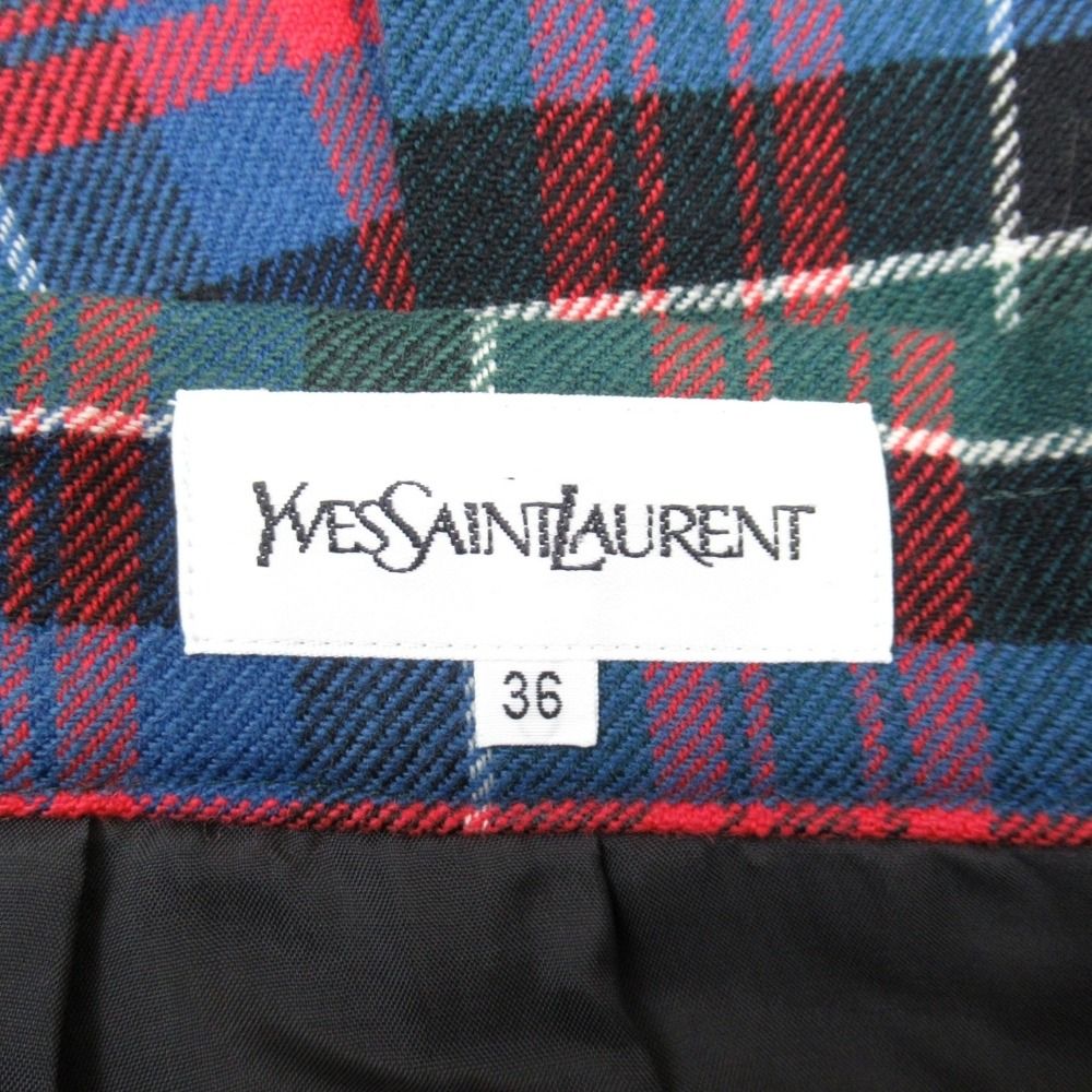 Yves Saint Laurent プリーツスカート S チェック Saint Laurent チェック プリーツスカート | レッド | FARFETCH JP