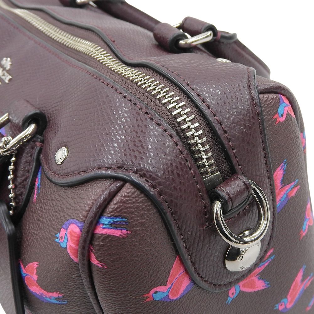 【希少美品】COACH コーチ　シグネチャー柄ミニボストンハンドバッグ 本物保証】 超美品 コーチ COACH 2WAY ミニボストンバッグ F57274