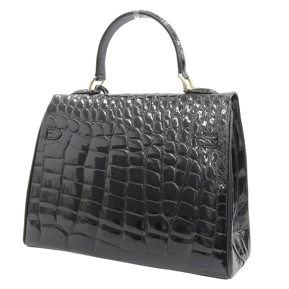 本物保証】 カイヨー KAIYO ハンドバッグ シャイニング クロコダイル