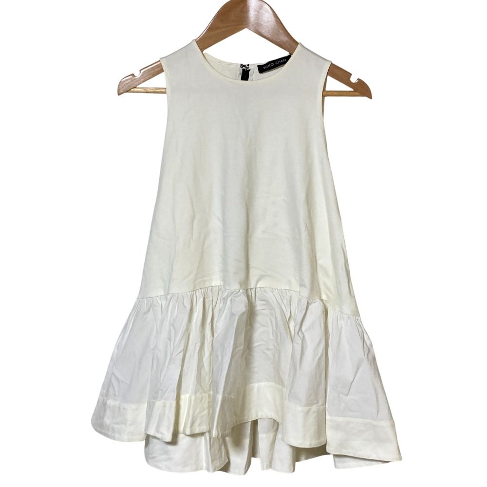 美品 ヨーコチャン YOKO CHAN ヘムフレアブラウス ノースリーブ 38⭐︎ 良品 YOKO CHAN ヨーコチャン ノースリーブ フレアブラウス 38