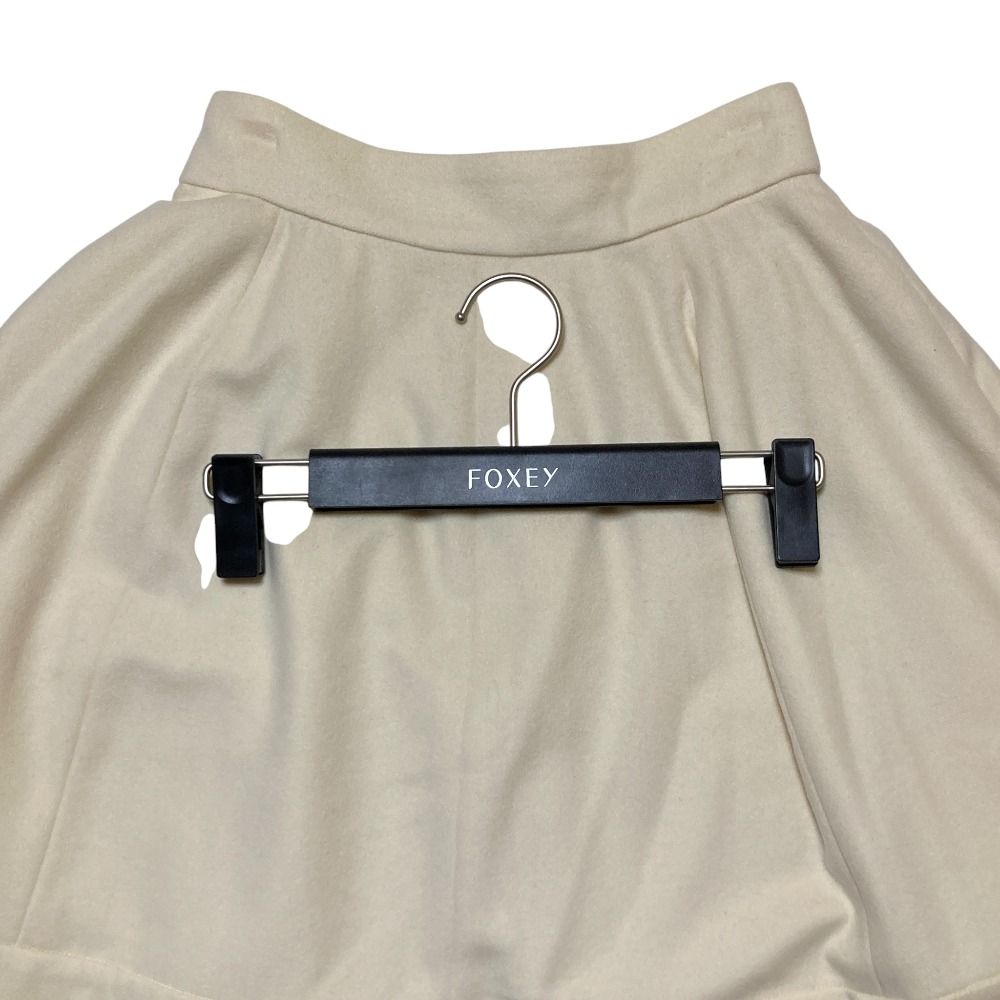 美品 FOXEY フォクシー ウール カシミヤ ひざ丈 フレアスカート 36384