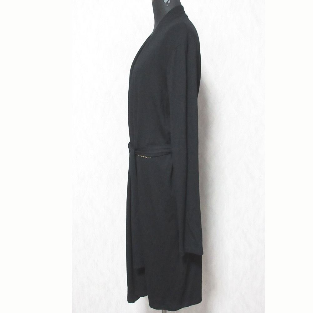 S MaxMara ロングカーディガン 黒 ウエストリボン S MaxMara ロングカーディガン 黒 ウエストリボン