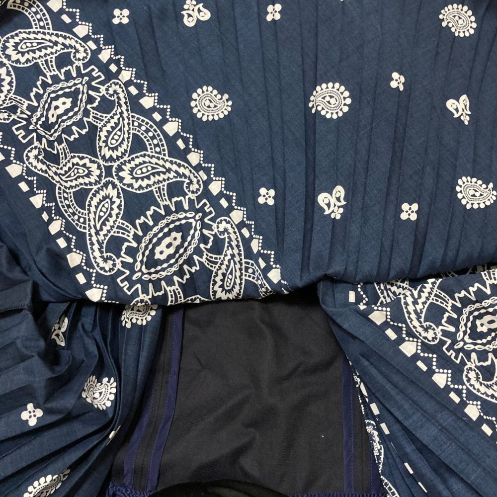 美品 sacai サカイ バンダナプリント レイヤードプリーツスカート 16