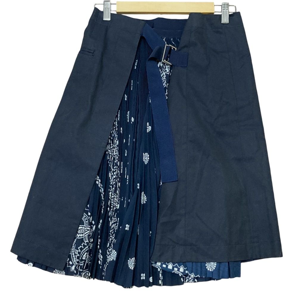 美品 sacai サカイ バンダナプリント レイヤードプリーツスカート 16