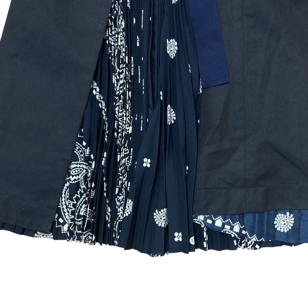 美品 sacai サカイ バンダナプリント レイヤードプリーツスカート 16