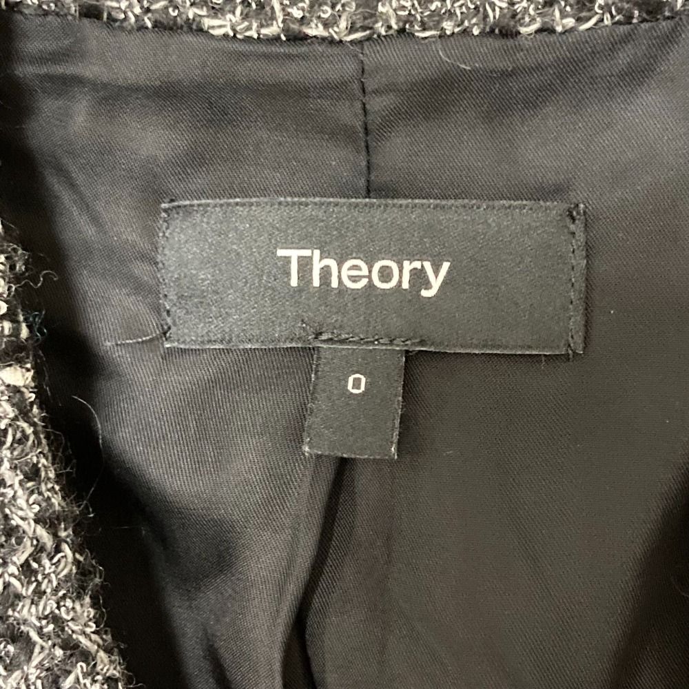美品 theory セオリー NOELLE TWEED DB BLAZER DR ダブルブレスト