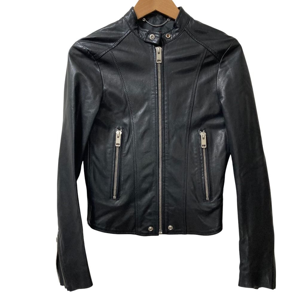 美品 DIESEL ディーゼル ラムレザー シングル ライダースジャケット