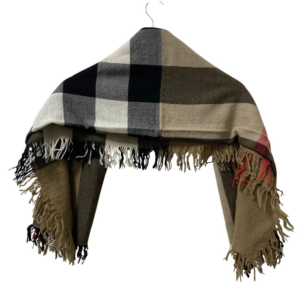 美品 BURBERRY バーバリー 8021740 ロゴ フリンジ ボーダー