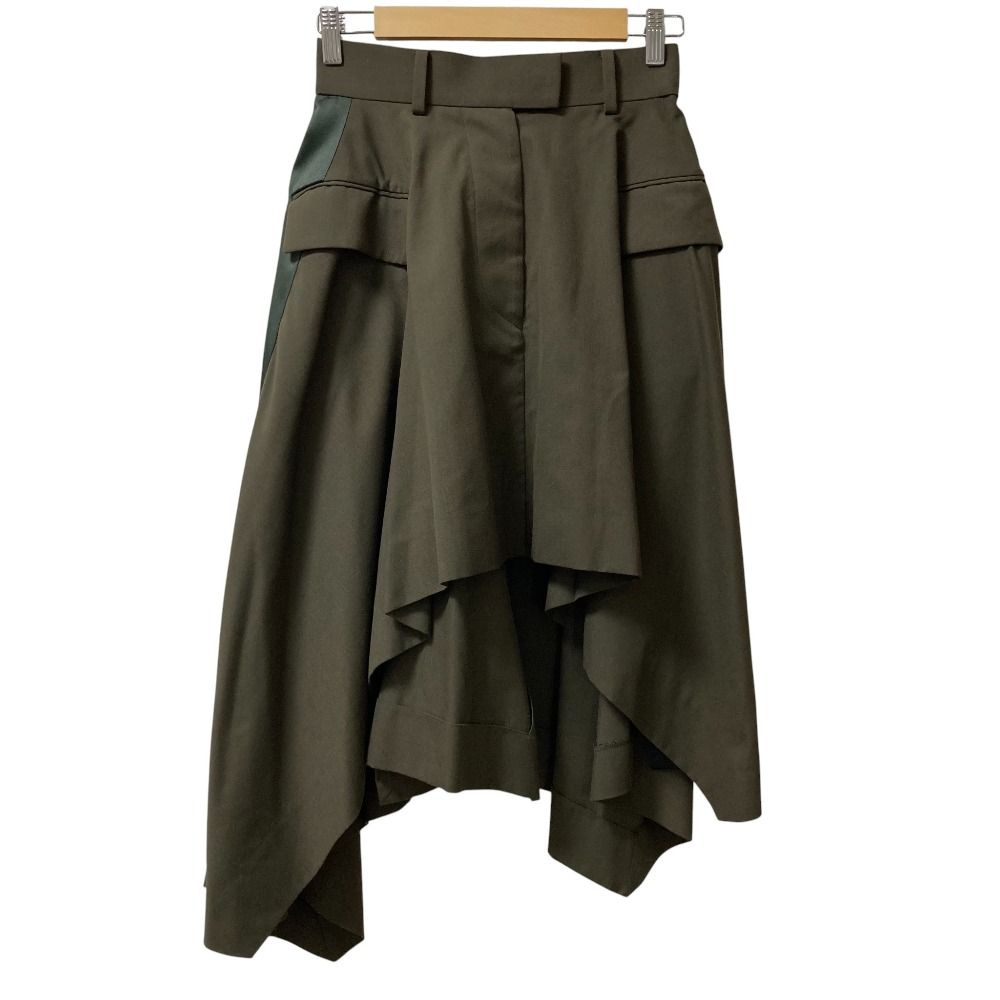 美品 sacai サカイ Suiting Asymmetry Skirt スーチング