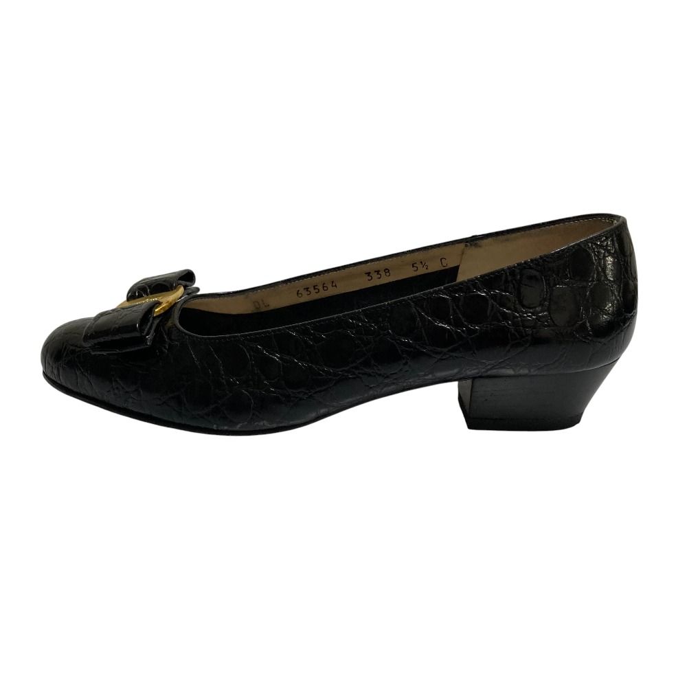 良品 Salvatore Ferragamo サルヴァトーレフェラガモ クロコ型押し