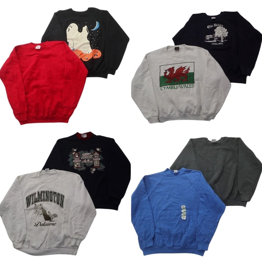 古着卸 まとめ売り USA製 スウェット 8枚セット (メンズ XL ) フルーツ