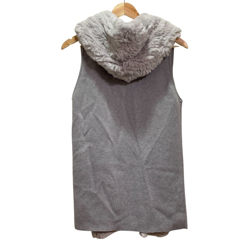 美品 Theory luxe セオリーリュクス ラビットファーカラー ニットジレ