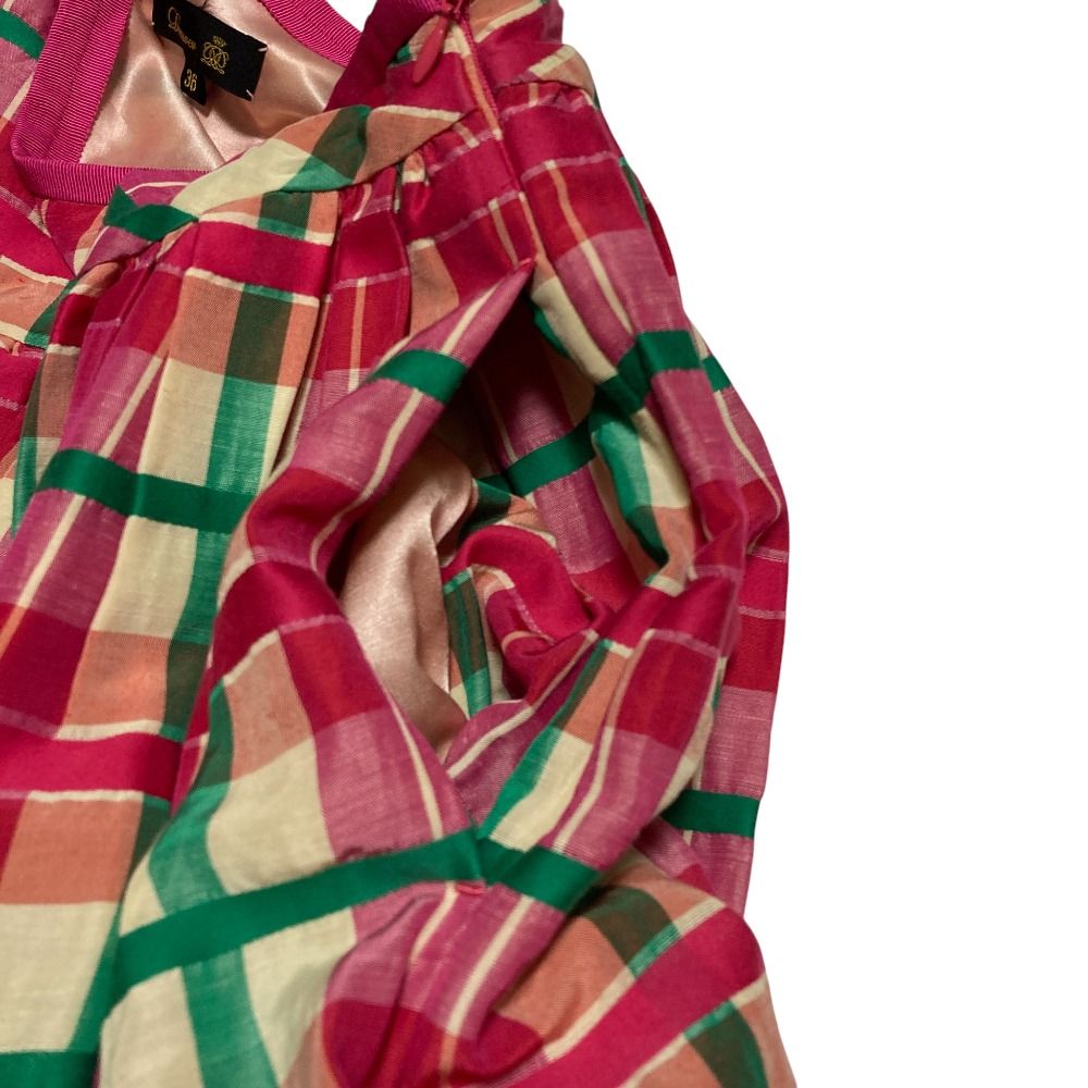 美品 DRAWER ドゥロワー ブロックチェックアシンメトリースカート 6524  