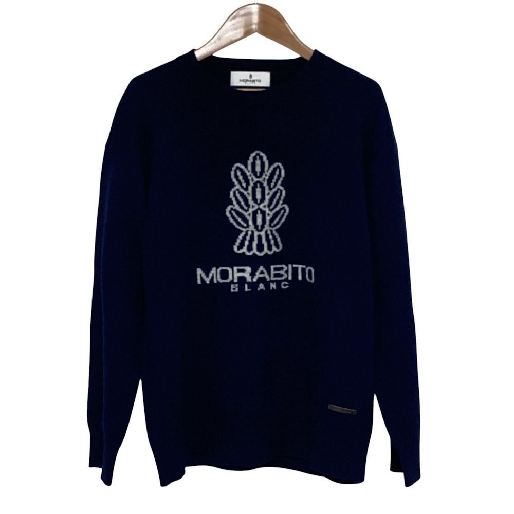 良品 MORABITO BLANC モラビト カシミヤブレンド ジャガード ロゴ