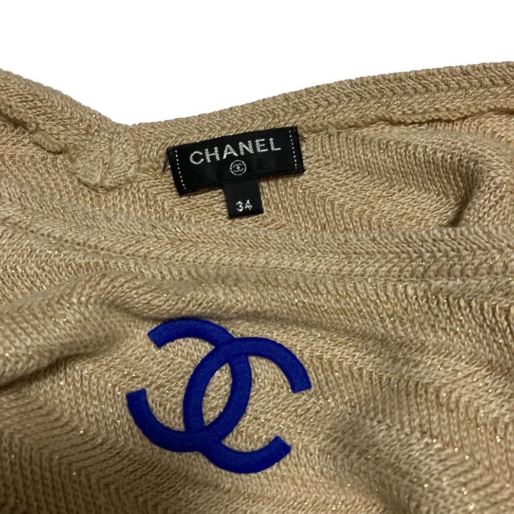 良品 CHANEL シャネル ココマーク ボーダー ラメサマーニット P60542