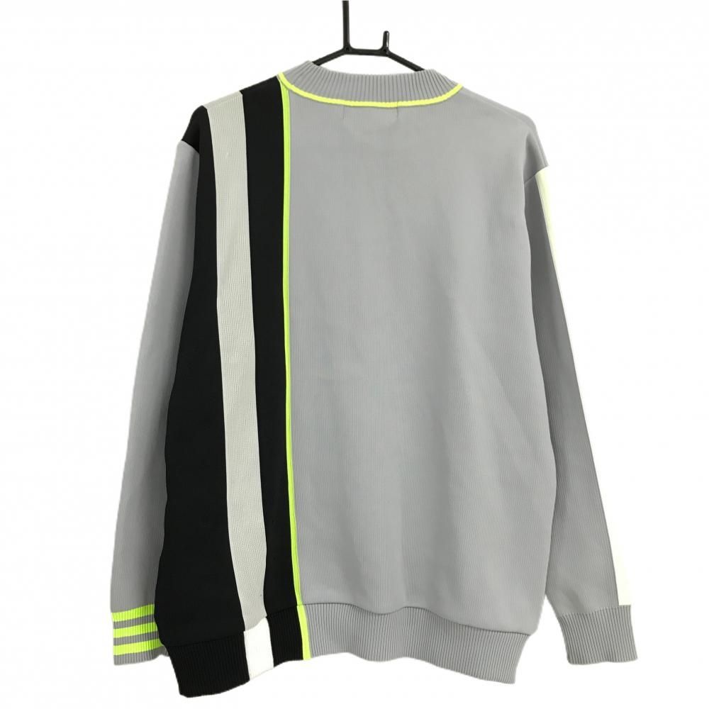 ディセンバーメイ ハイネックセーター グレー×黒×蛍光イエロー