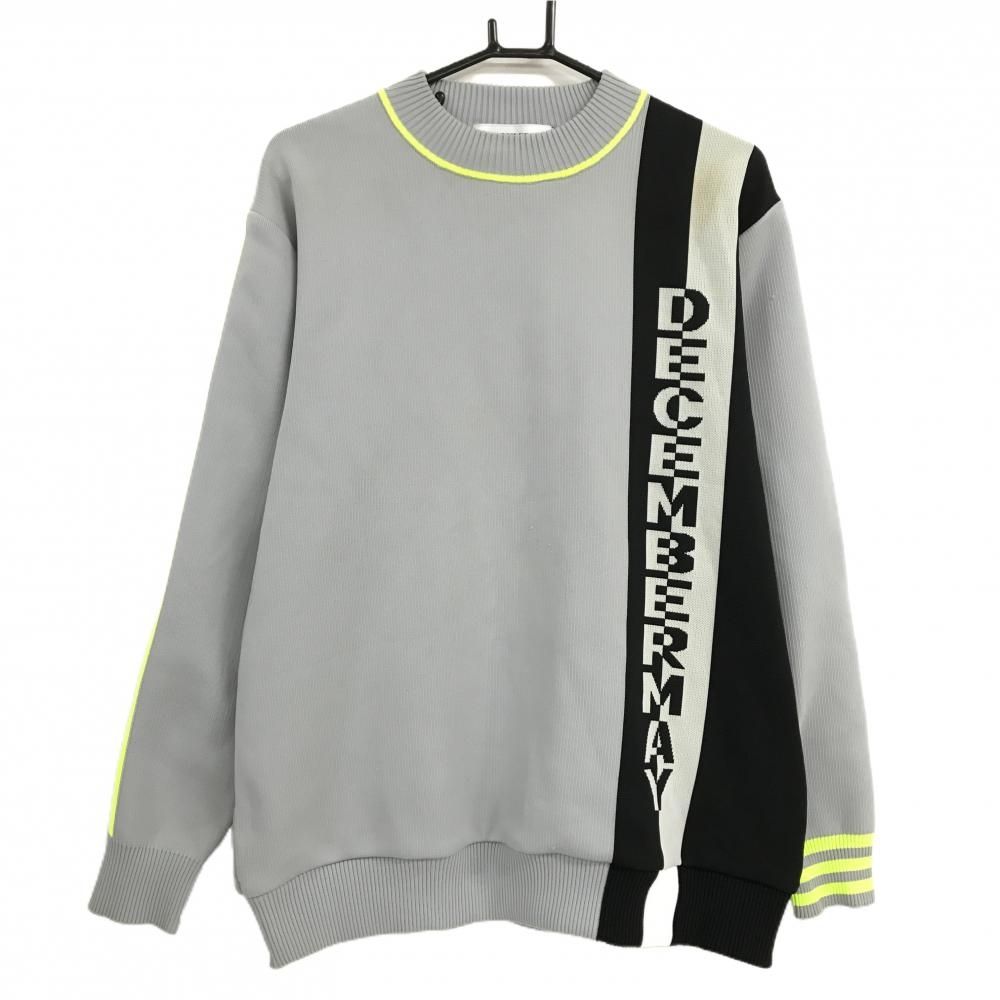 DECEMBERMAY ニット ディセンバーメイ ハイネックセーター グレー×黒×蛍光イエロー