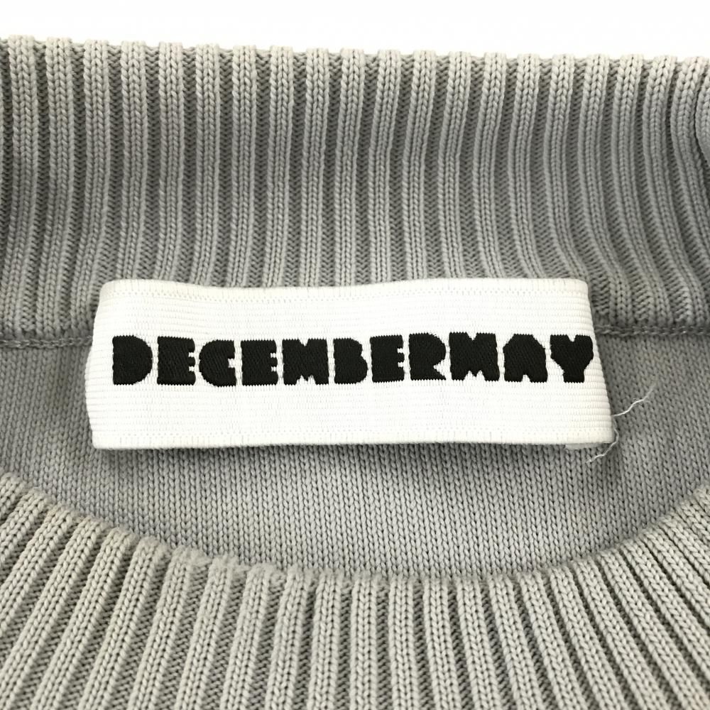 【DECEMBERMAY】ニット ディセンバーメイ ハイネックセーター グレー×黒×蛍光イエロー