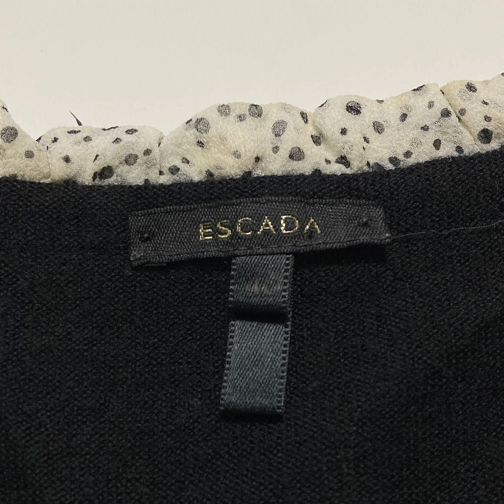 ESCADA エスカーダ ウールニット カーディガン 40 ブラック レディース