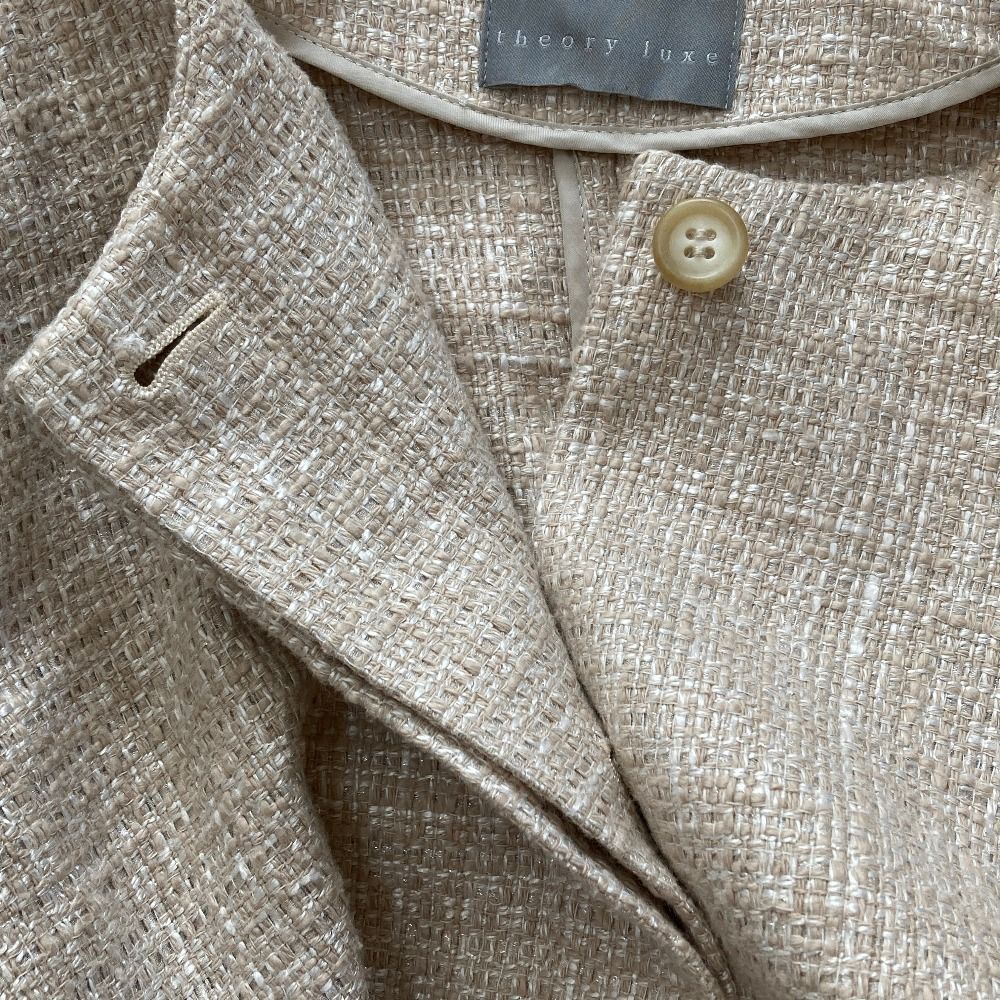 美品 Theory luxe セオリーリュクス ライトツイードノーカラーコート  