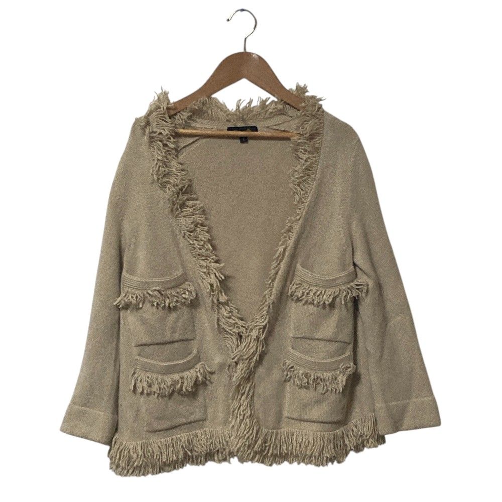 美品 DRAWER ドゥロワー フリンジ カシミヤブレンド コットンニット  