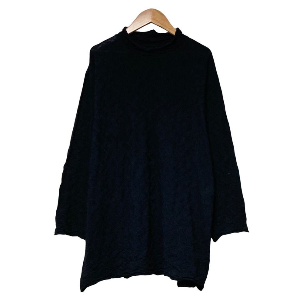 ヨーガンレール☆JURGEN LEHL トップス　チュニック　黒 美品 JURGEN LEHL ヨーガンレール ウールコットン チェックジャガード