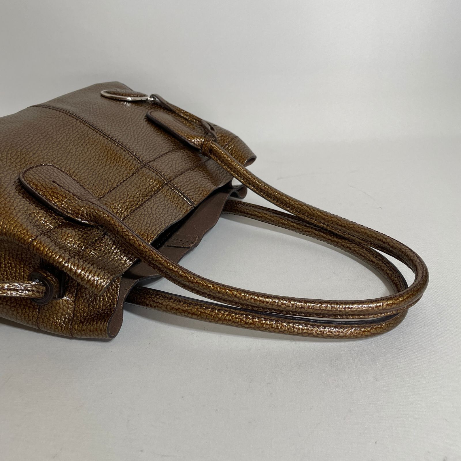 2601-62｜美品｜トッズ ハンドバッグ レザー ブラウンゴールド - メルカリ 