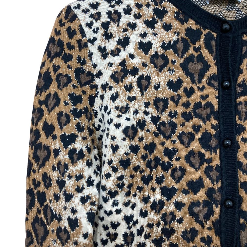 ※断捨離中 RED VALENTINO ヒョウ柄 カーディガン 長袖 美品 RED VALENTINO レッドヴァレンティノ ハートレオパード柄