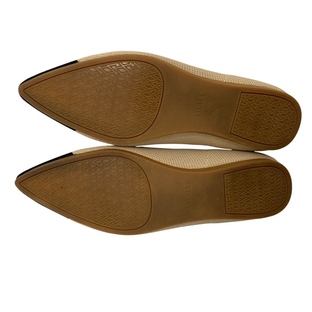 【極美品】VIVAIA ビバイア フラットシューズ ポインテッドトゥ ベージュ Aria Walker 超撥水] ポインテッドトゥ 超軽量 厚底 フラットシューズ