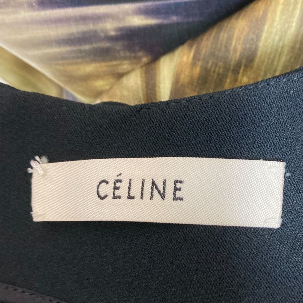 美品 CELINE セリーヌ フィービー期 転写プリント 長袖 ドレス  