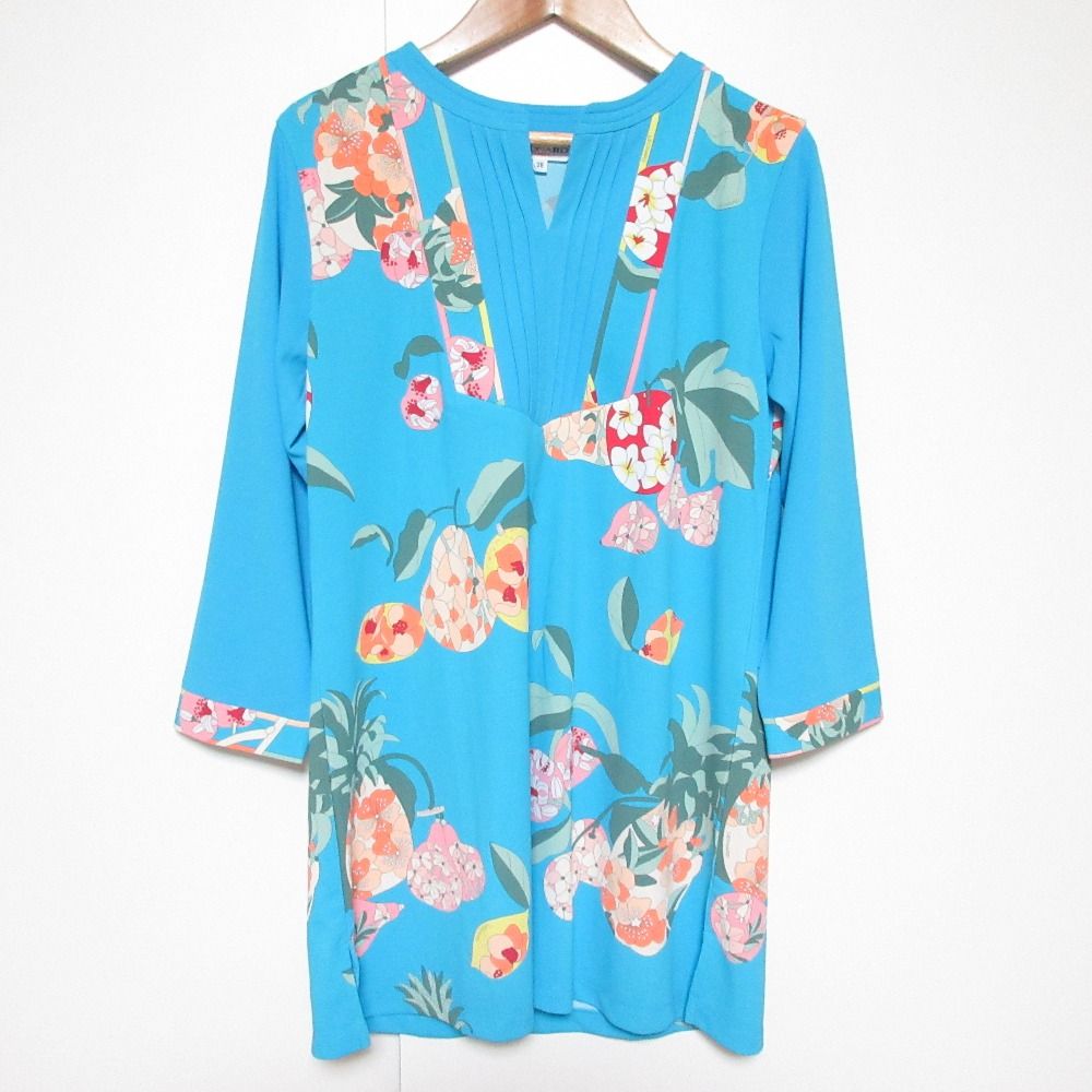 美品 LEONARD SPORT レオナールスポーツ フラワープリント プリーツ