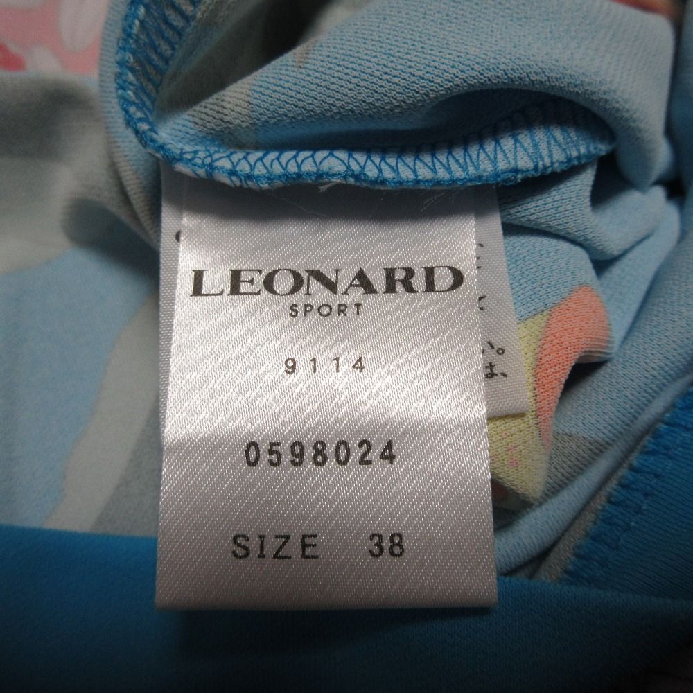 美品 LEONARD SPORT レオナールスポーツ フラワープリント プリーツ