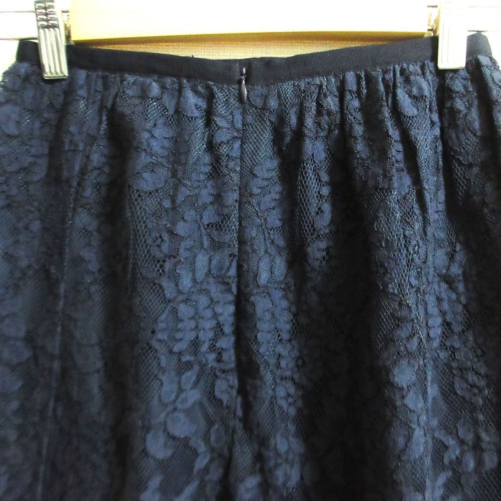 良品 Drawer ドゥロワー レーススカート サイズ36 ネイビー レディース