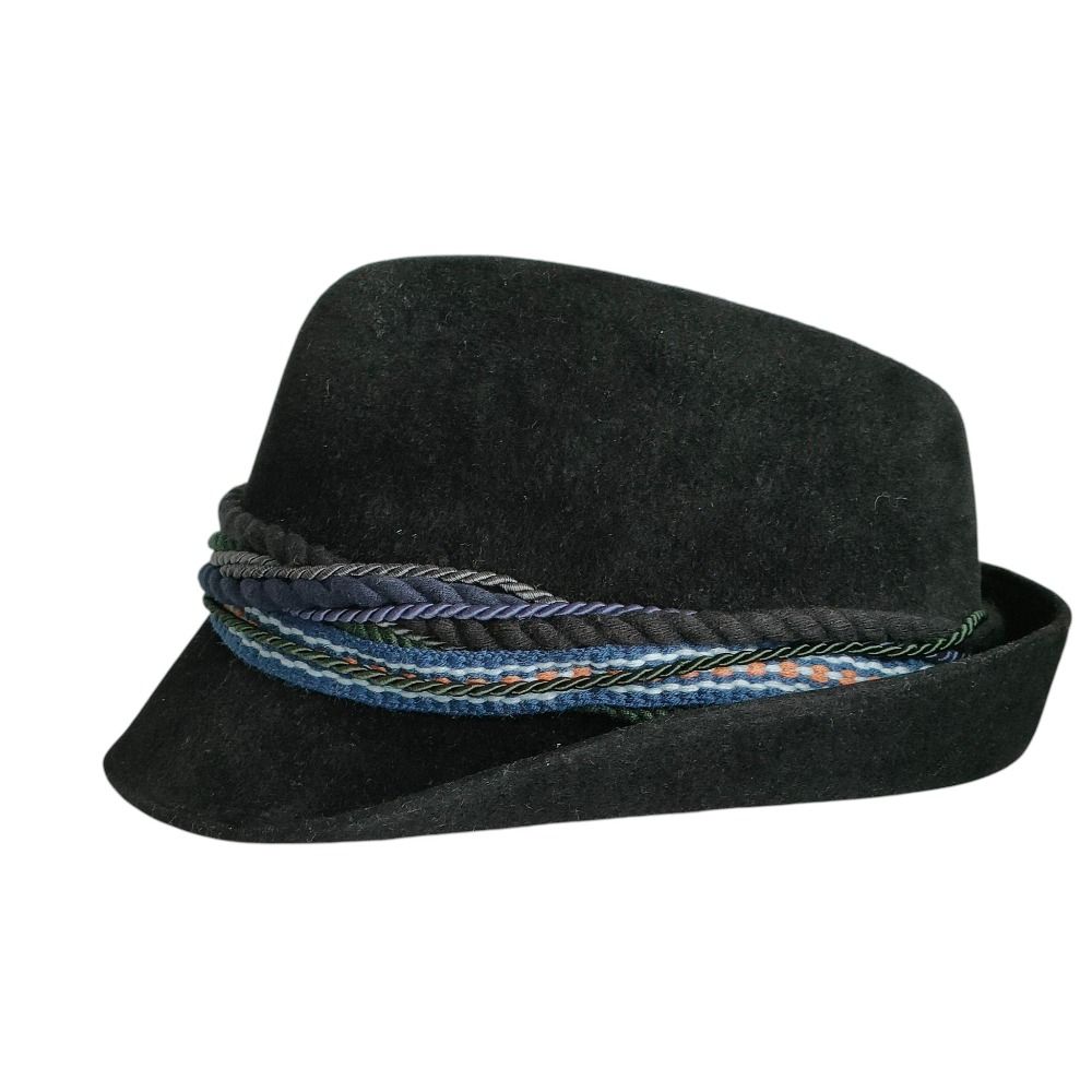 良品 MUHLBAUER ミュールバウアー 中折れハット 帽子 ブラック