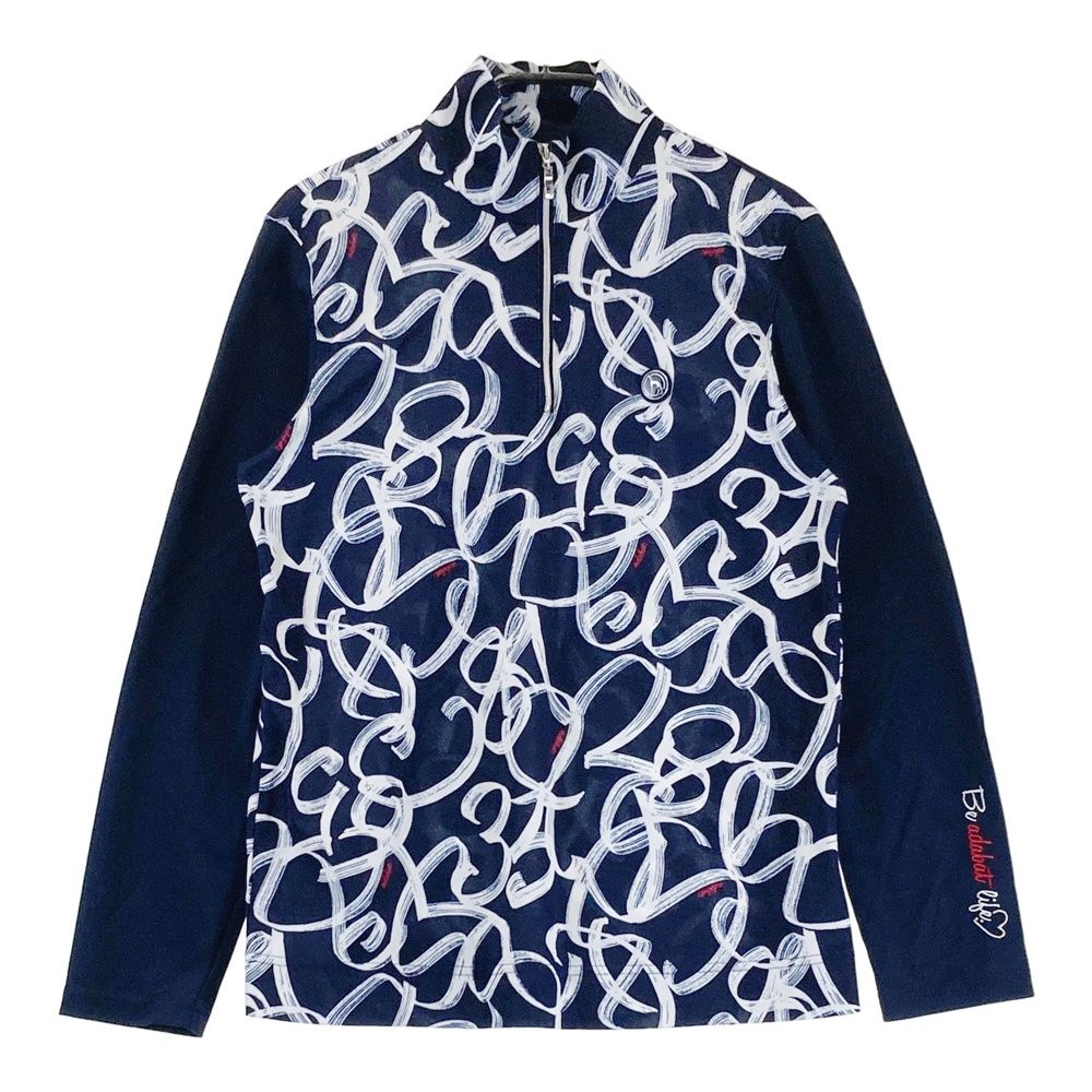 サイズ：40 ADABAT アダバット ; ハーフジップ 長袖Tシャツ 総柄