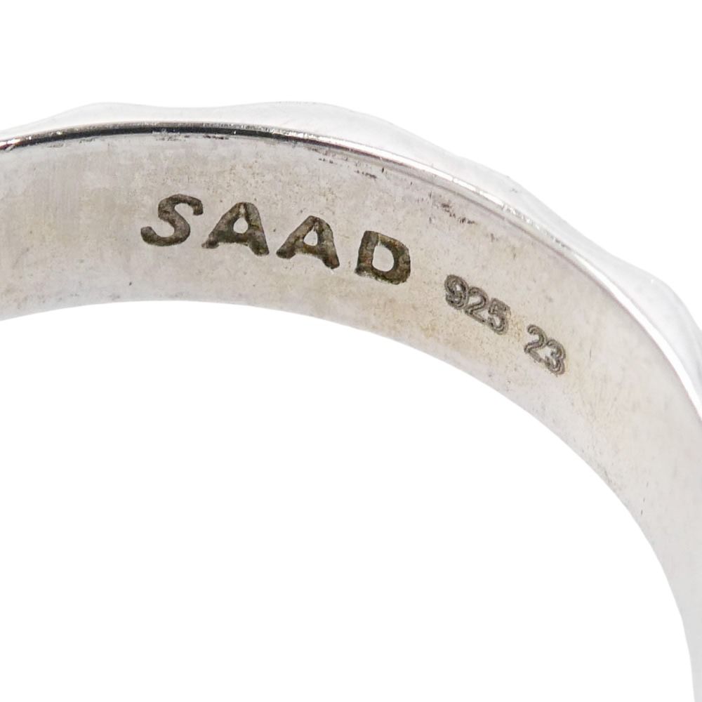 SAAD シルバーリング 23号 23号 特大ホワイトバッファロー✨SAAD サード インディアン シルバー