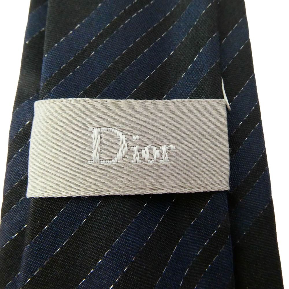 DIOR HOMME ディオールオム シルク ネクタイ ブラック系 ネイビー系