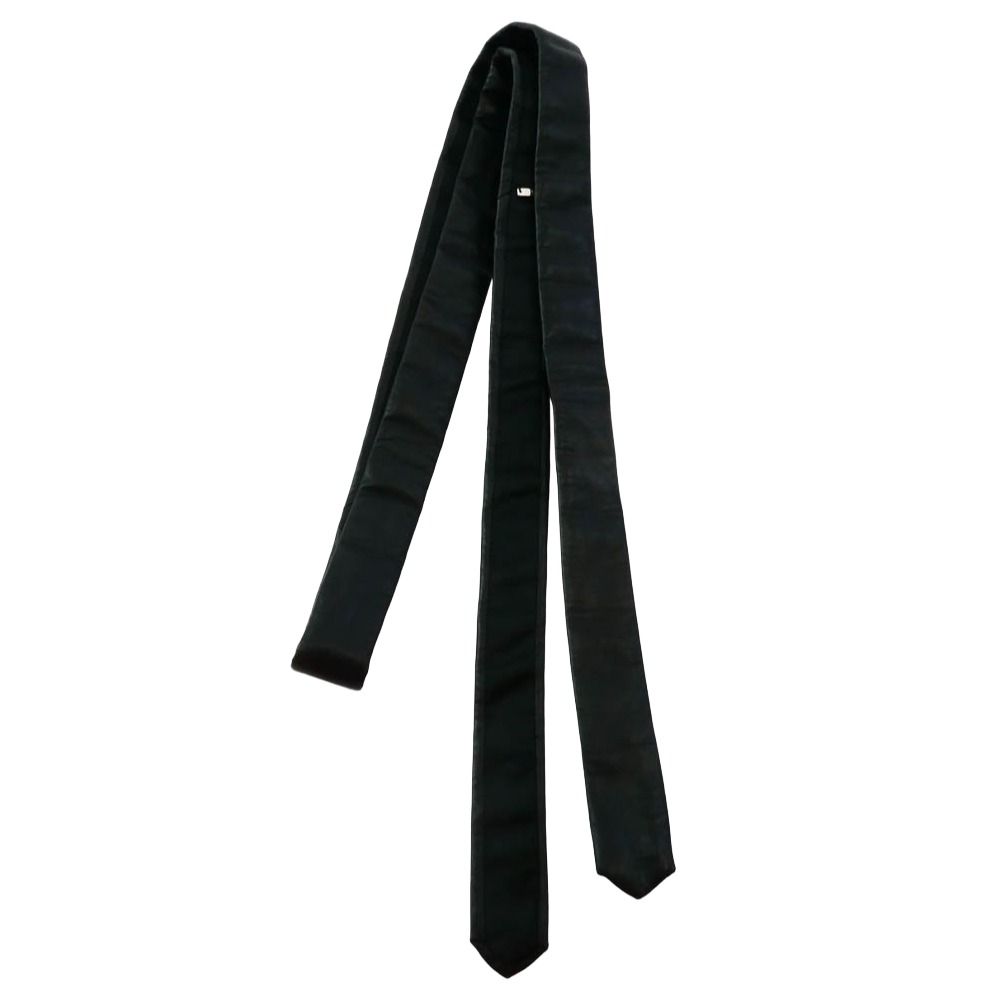 【新品未使用】ディオールオム ナロータイ ブラック ストライプ 高級 イタリア製 DIOR HOMME ディオールオム 06SS エディ期 レザー ナロー ネクタイ