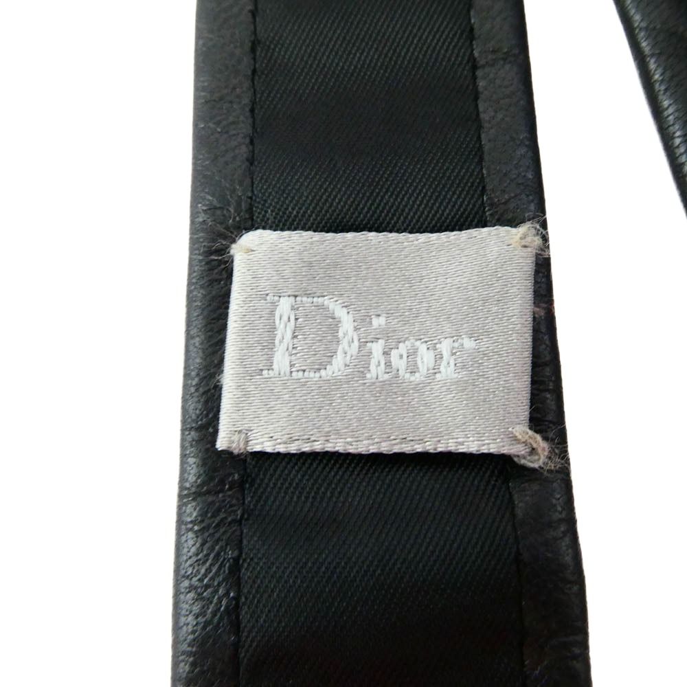 DIOR HOMME ディオールオム 06SS エディ期 レザー ナロー ネクタイ